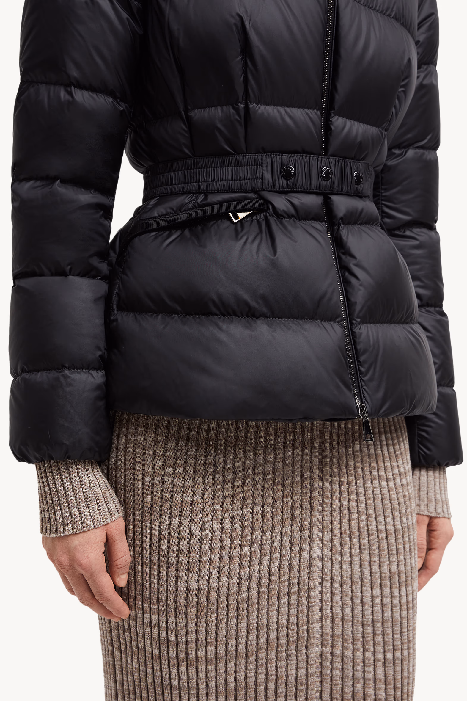 Boed Hooded Shearling-Trimmed Short Down Jacket Women Black Moncler 6